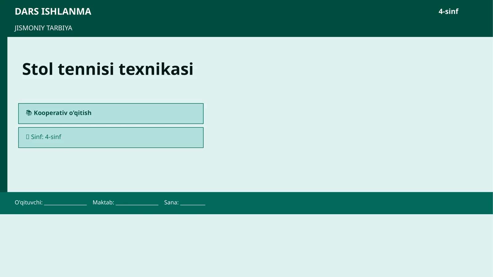 Stol tennisi texnikasi