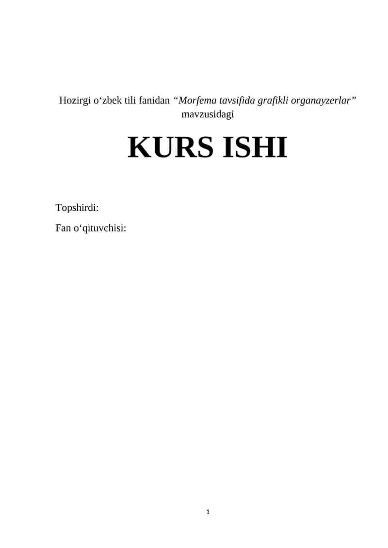 Morfema tavsifida grafikli organayzerlar