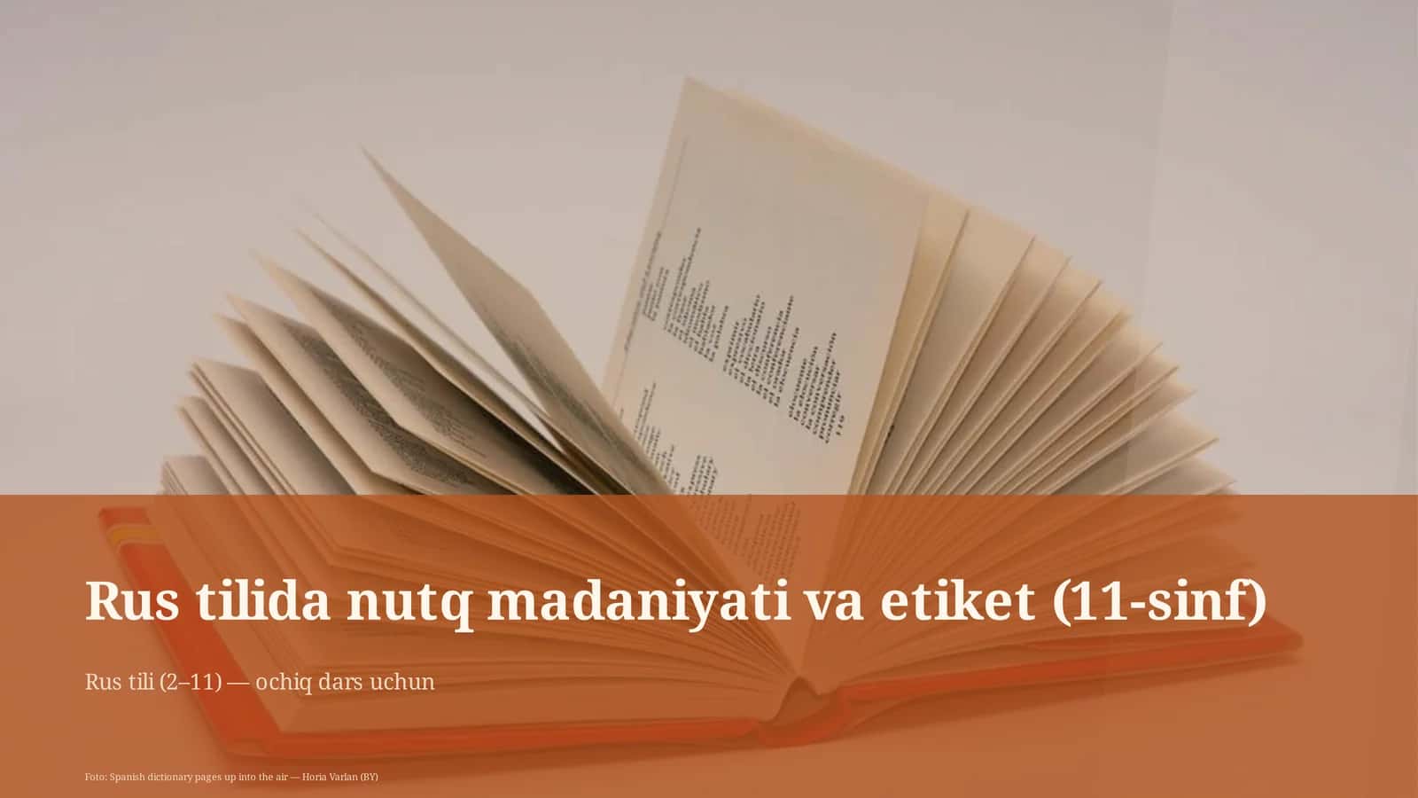 Rus tilida nutq madaniyati va etiket (11-sinf)