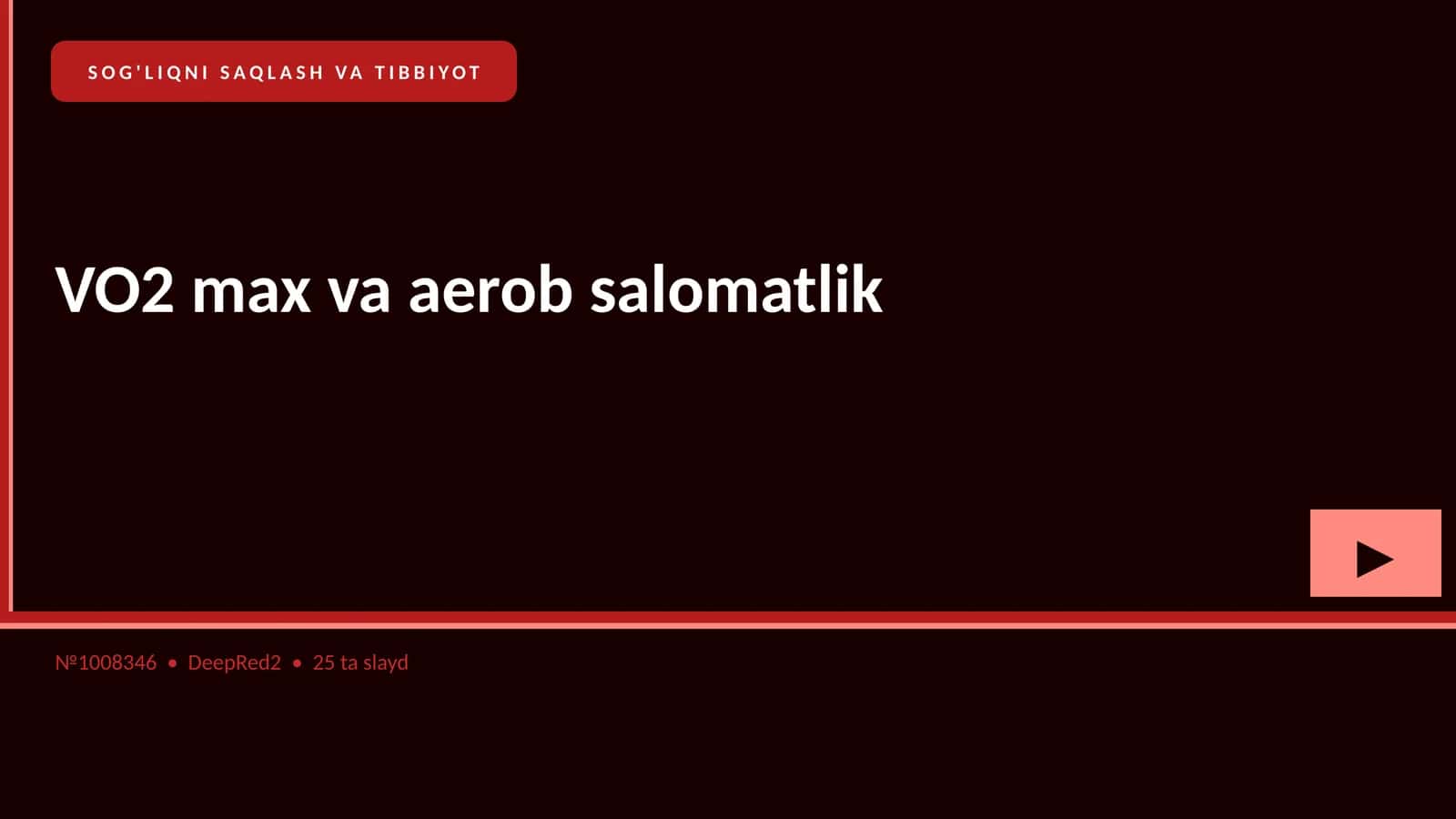 VO2 max va aerob salomatlik