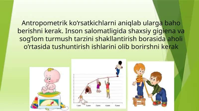 Antropometrik ko‘rsatkichlarni aniqlab oling