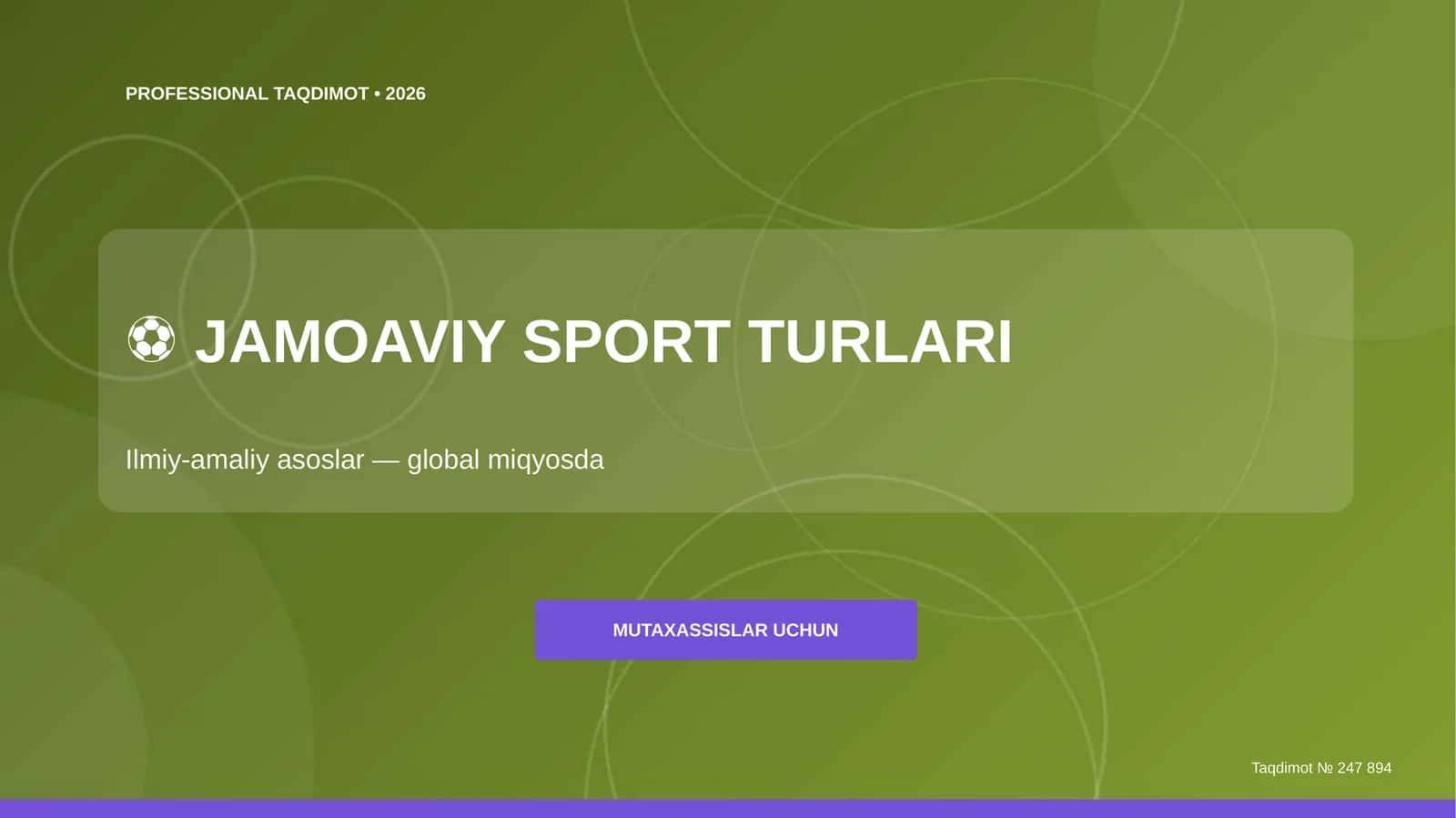 Jamoaviy sport turlari: ilmiy-amaliy asoslar
