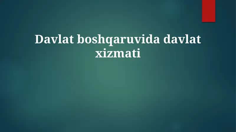Davlat xizmati
