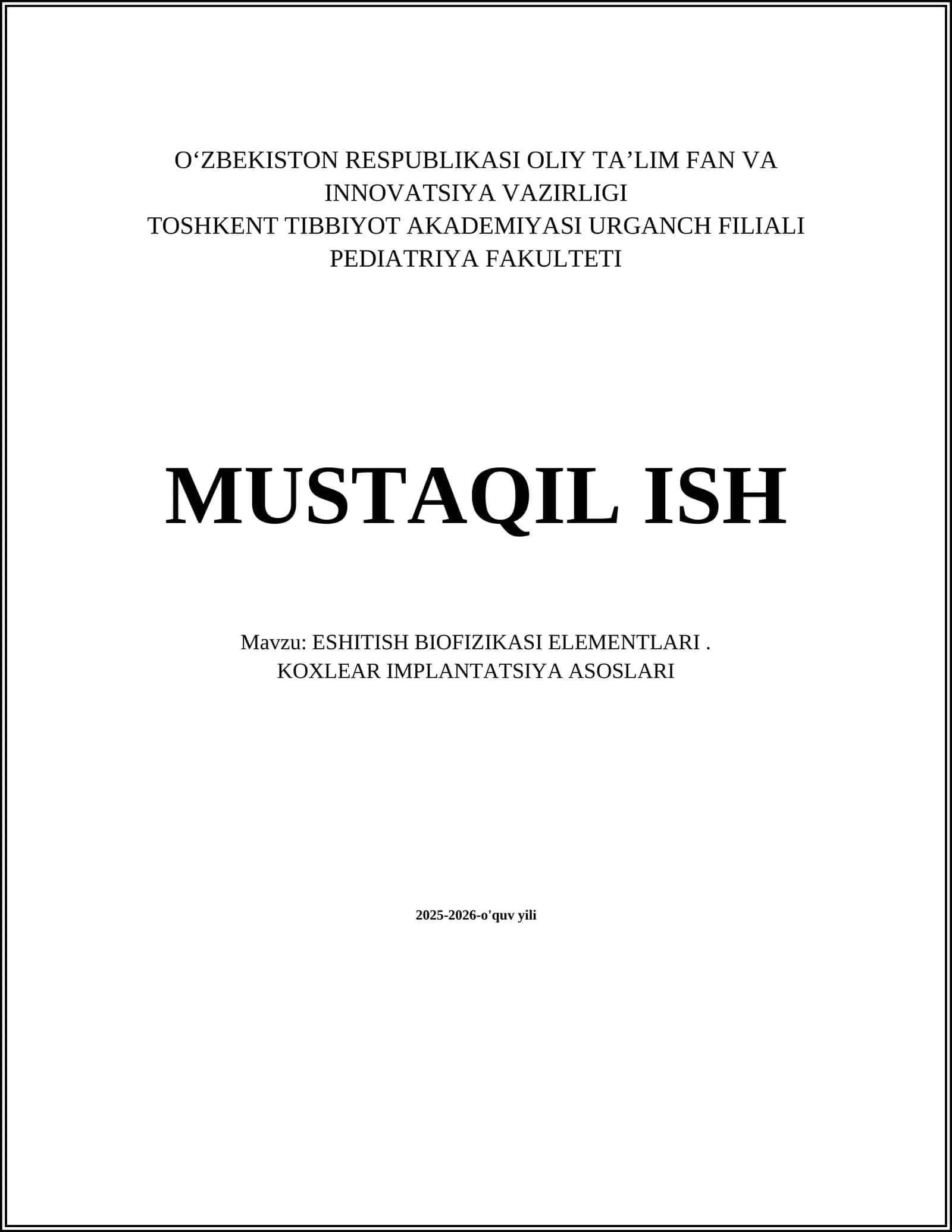 ESHITISH BIOFIZIKASI ELEMENTLARI