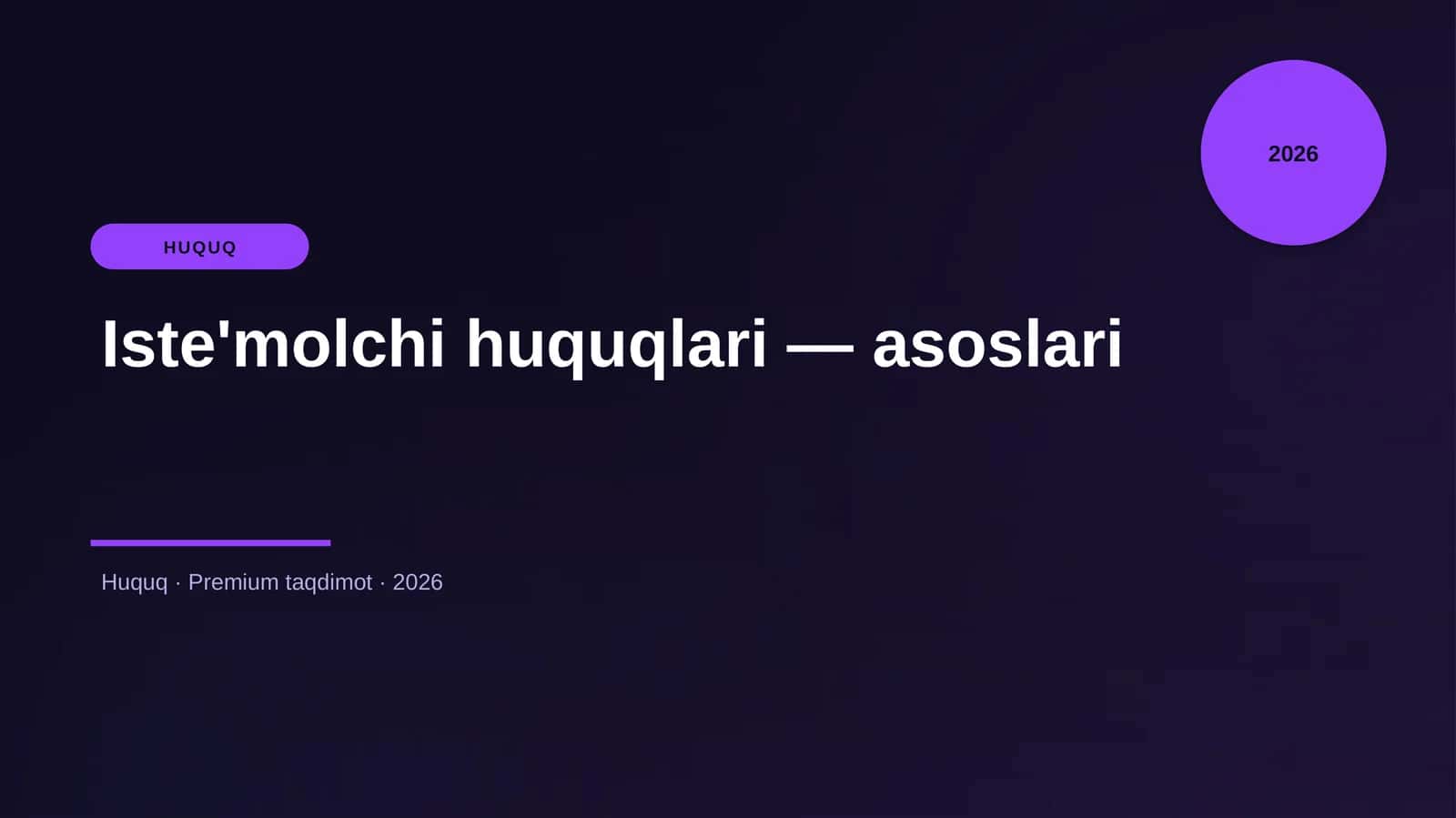 Iste'molchi huquqlari — asoslari