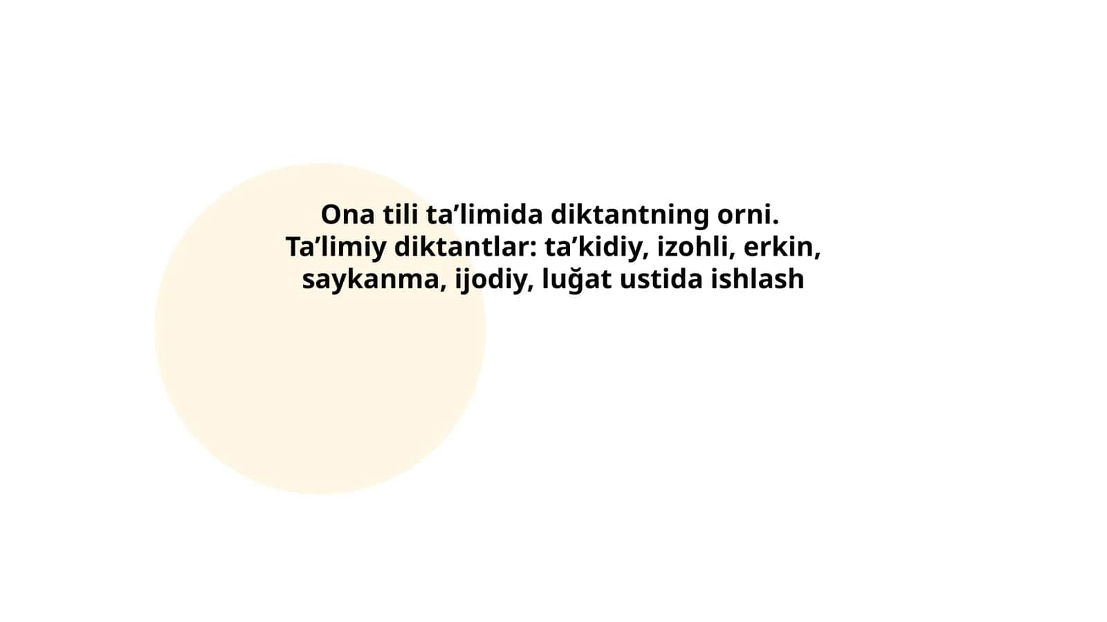 Ona tili ta’limida diktantning orni