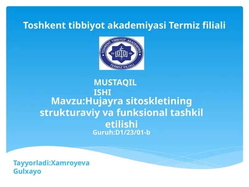 Hujayra sitosikleti strukturaviy tuzilishi