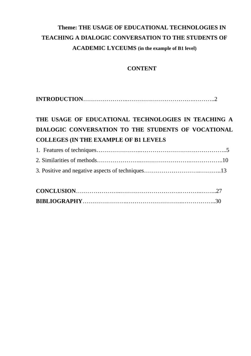 THE USAGE OF EDUCATIONAL TECHNOLOGIES IN TEACHING A DIALOGIC CONVERSATION TO THE STUDENTS OF ACADEMIC LYCEUMS