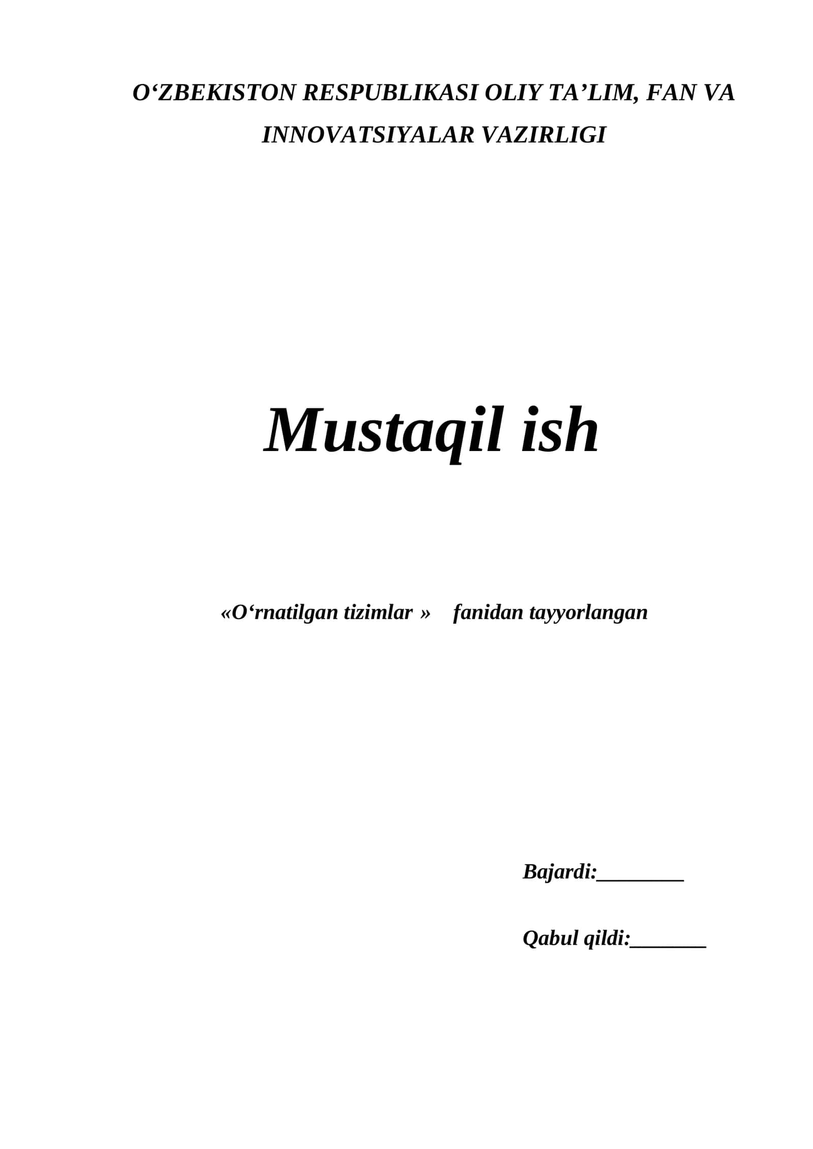 O‘rnatilgan tizimlarda qo‘llaniladigan zamonaviy protsessorlari va ularning xususiyatlari