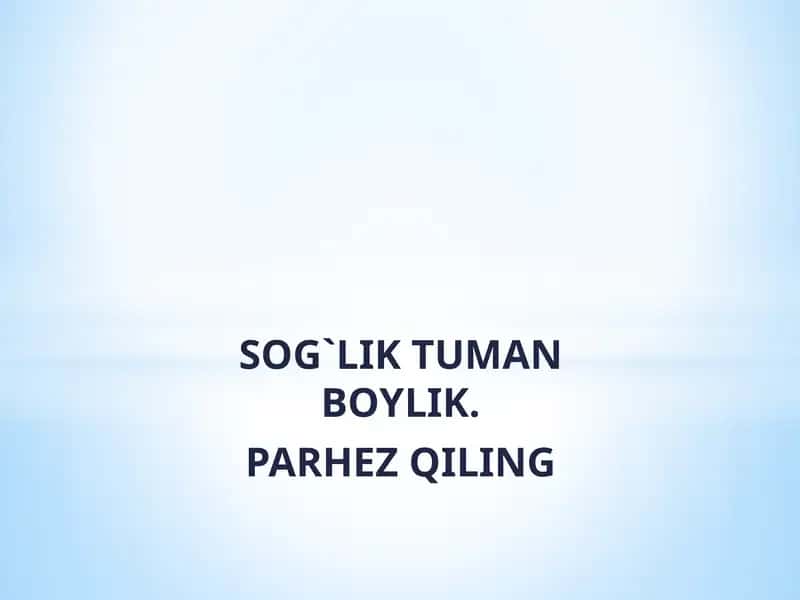 SOG`LIK TUMAN BOYLIK