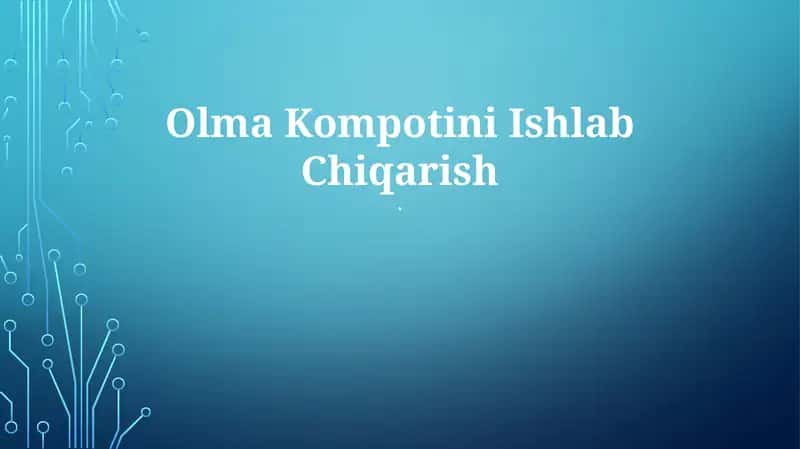 Olma Kompotini Ishlab Chiqarish