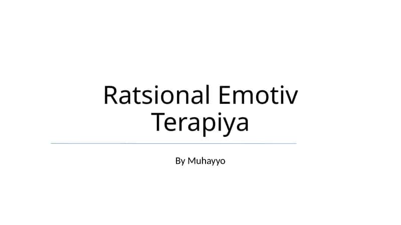 Ratsional Emotiv Terapiya