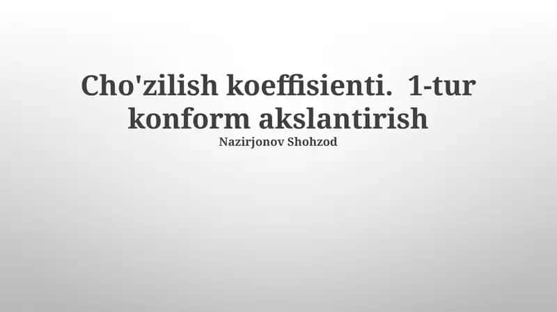 Cho'zilish Koeffisienti