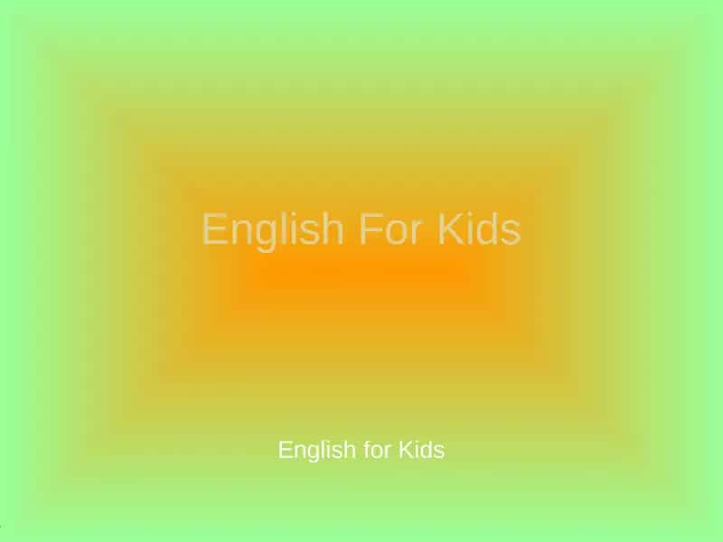 English For Kids