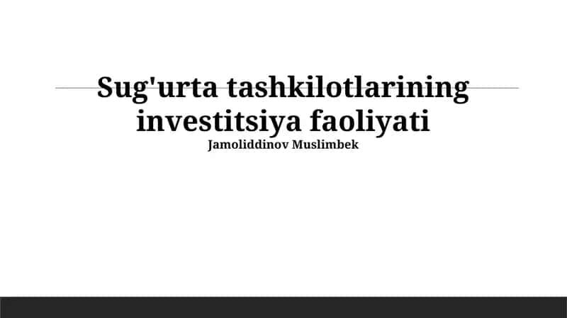 Investitsiyalarni boshqarish strategiyasi va usullari