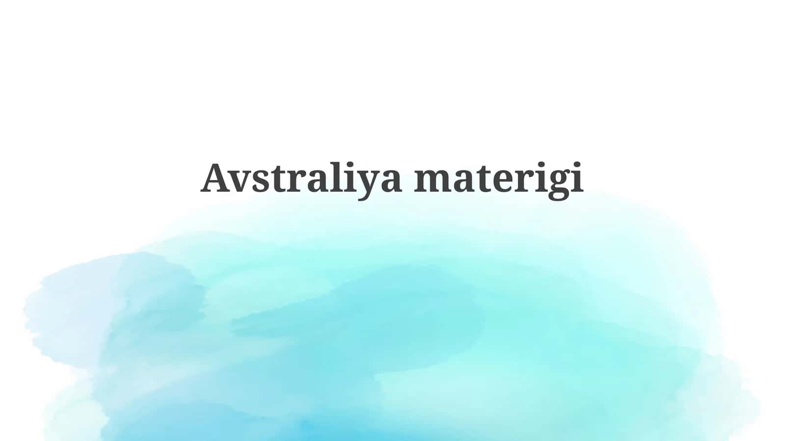Avstraliyamaterigi
