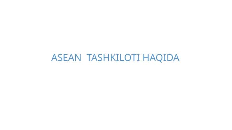 ASEAN tashkiloti .