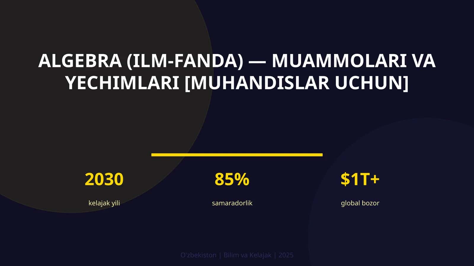 Algebra (ilm-fanda) — muammolari va yechimlari [muhandislar uchun]