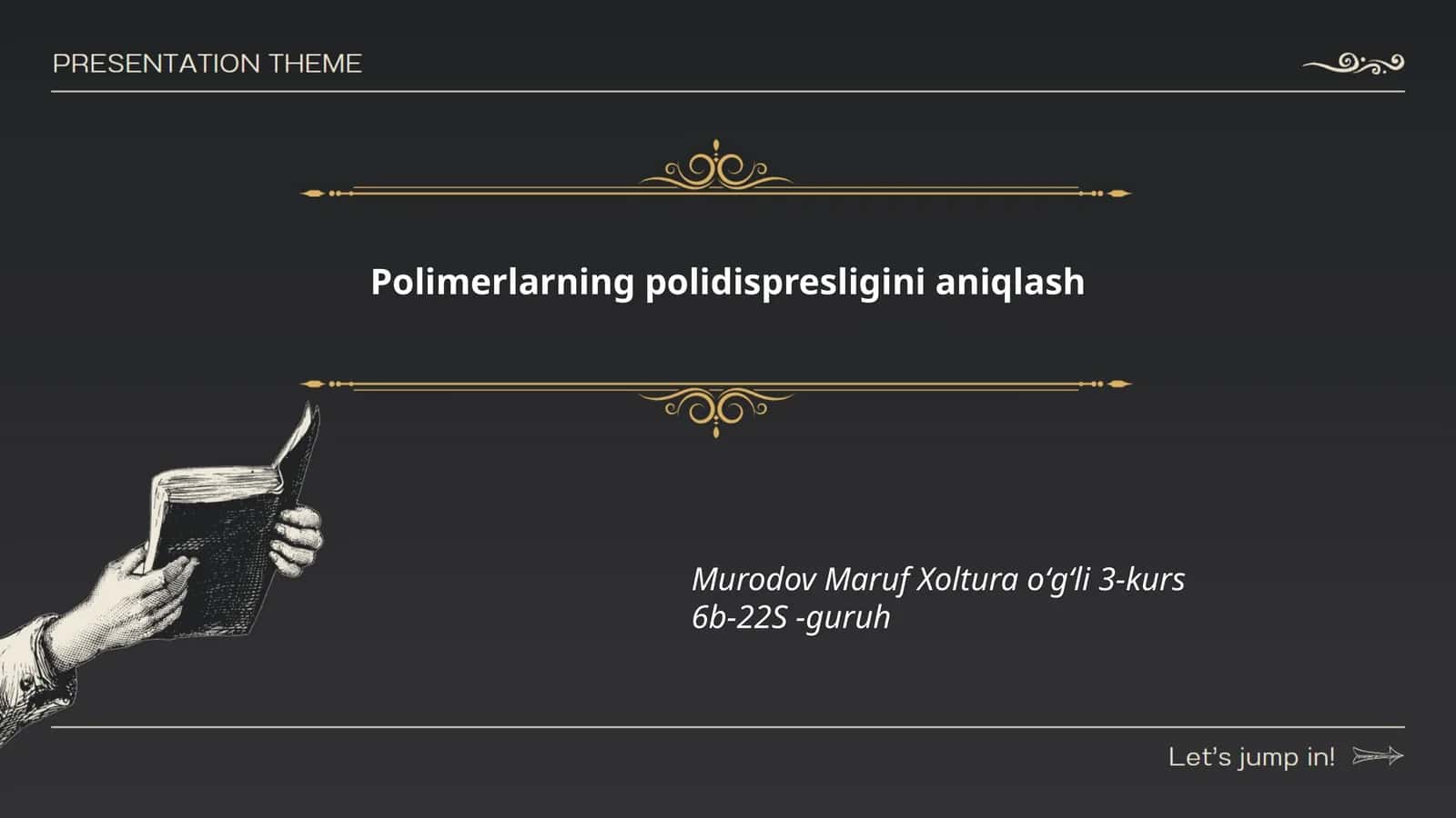 Polimerlarning polidispresligini aniqlash