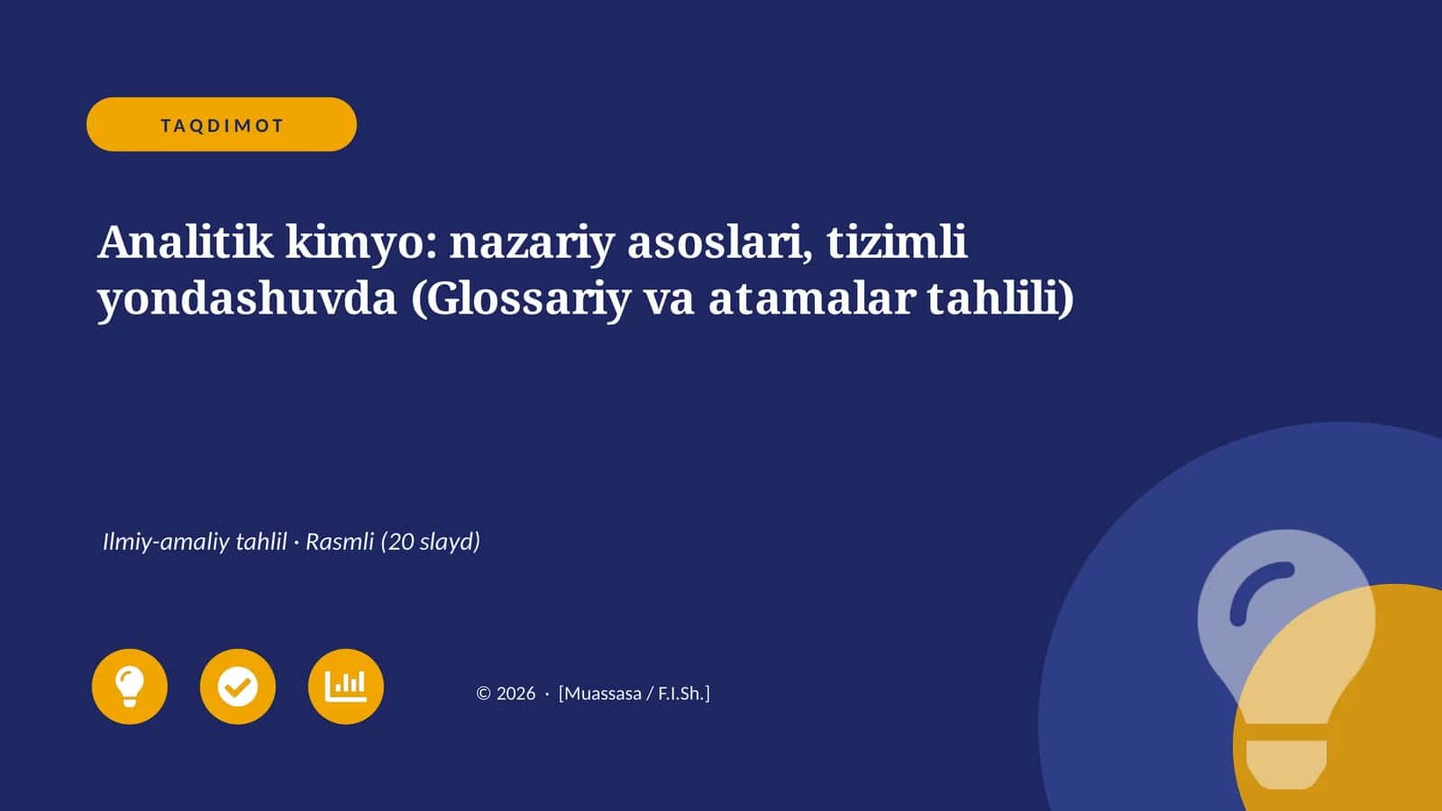 Analitik kimyo: nazariy asoslari, tizimli yondashuvda (Glossariy va atamalar tahlili)