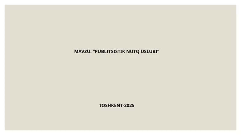 PUBLITSISTIK NUTQ USLUBI