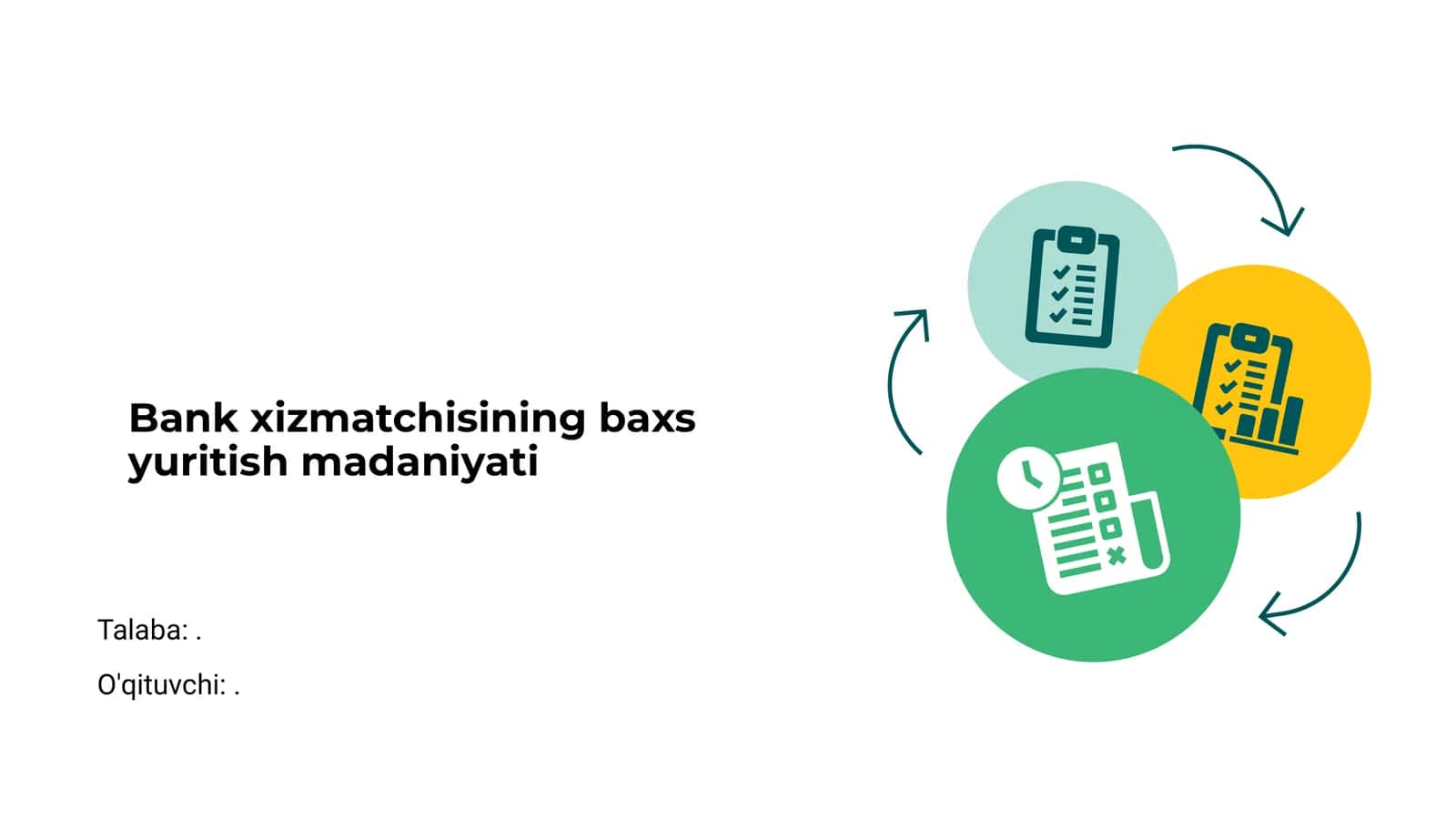 Bank xizmatchisining baxs yuritish madaniyati
