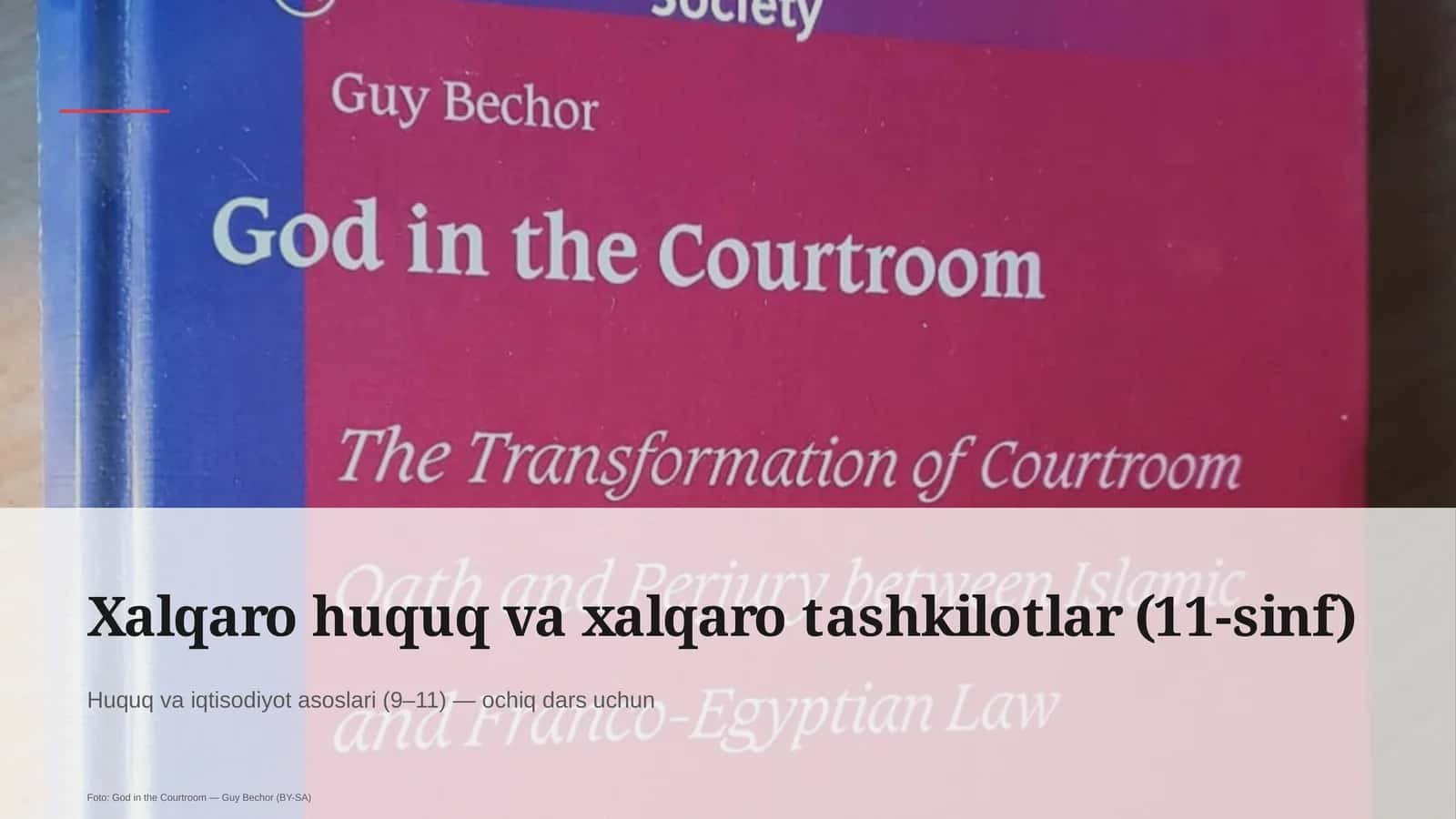 Huquq va iqtisodiyot asoslari (9– 11) — ochiq dars uchun