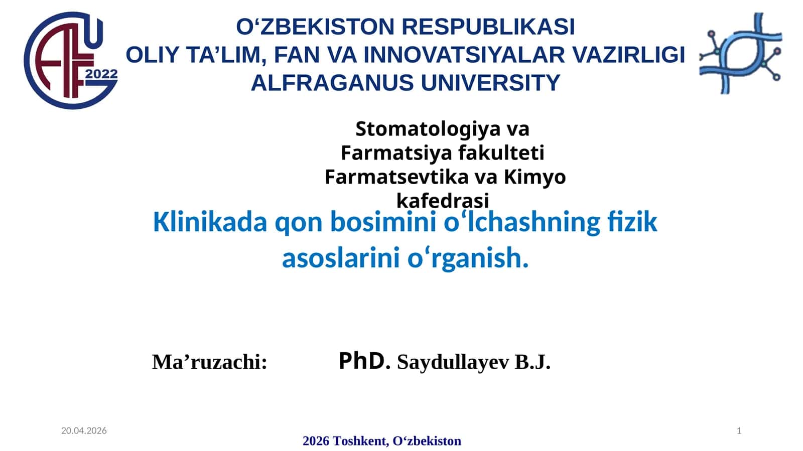 klinikada qon bosimini oʻlchash ishi