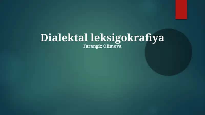 Dialektal leksigokrafiya