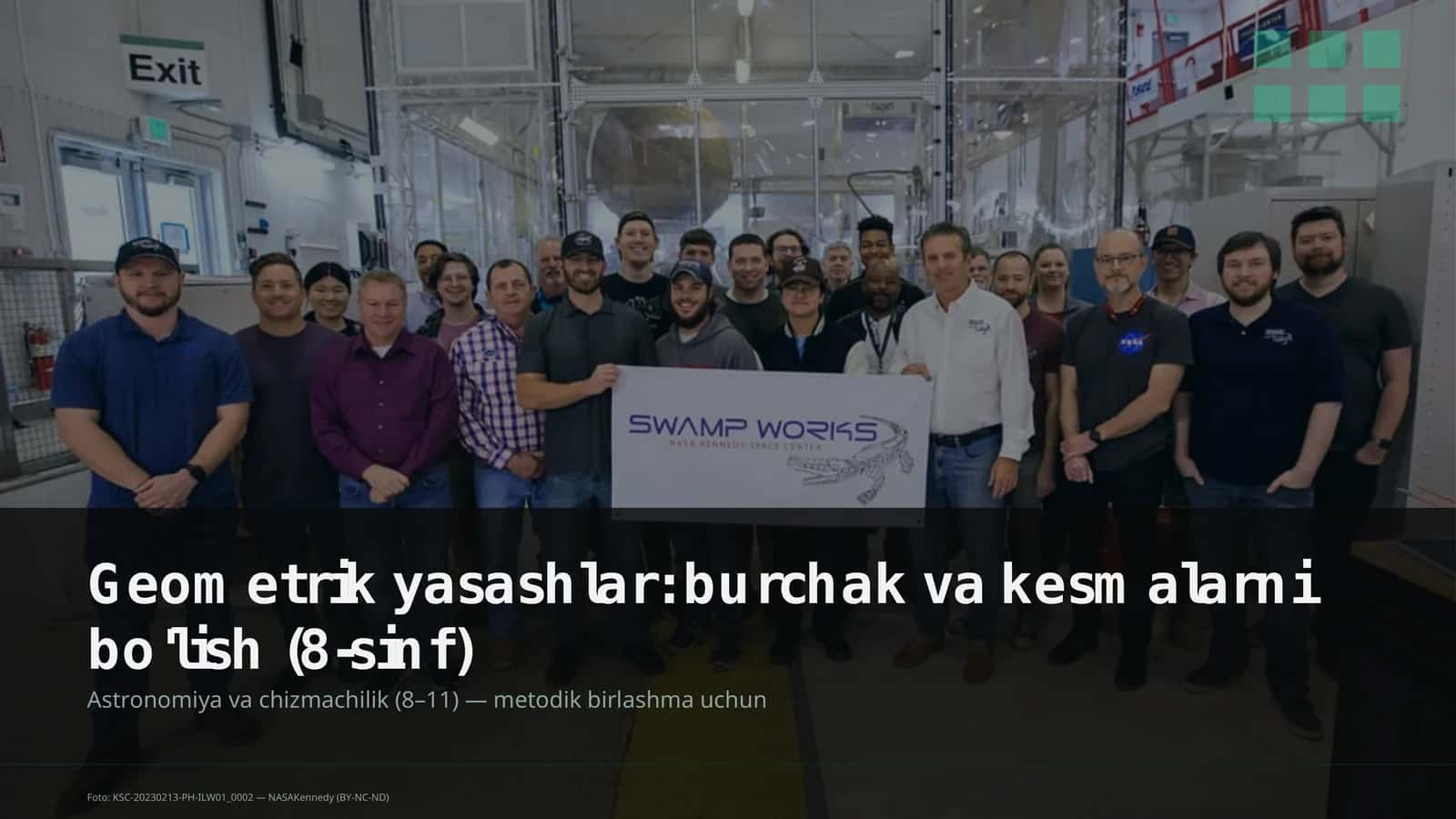 Geometrik yasashlar: burchak va kesmalarni bo'lish (8-sinf)