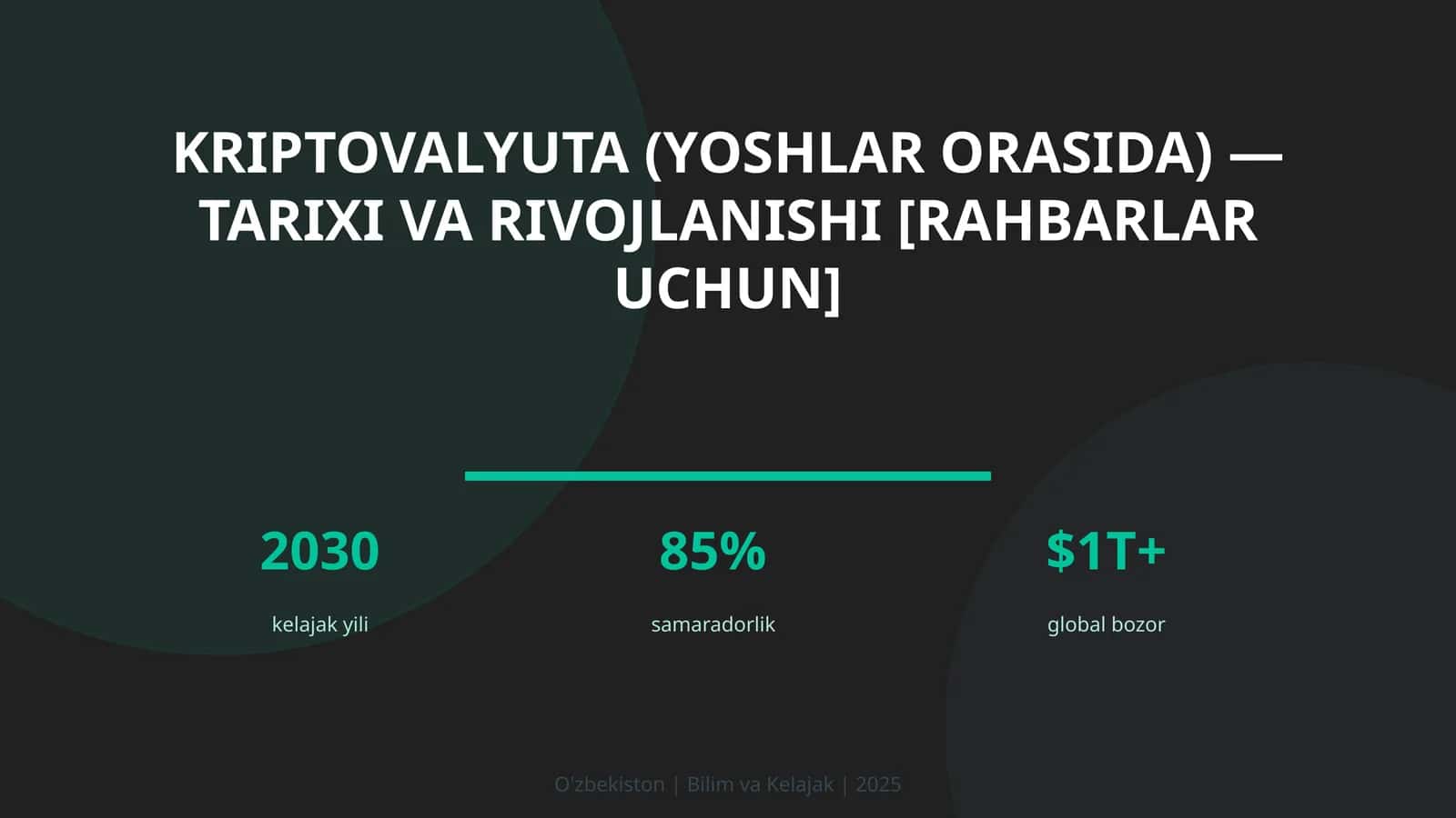 KRIPTOVALYUTA (YOSHLAR ORASIDA) — TARIXI VA RIVOJLANISHI [RAHBARLAR UCHUN]