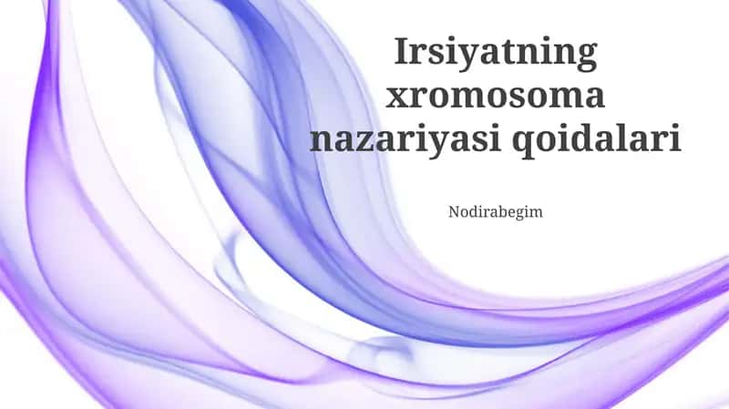 Irsiyatning Xromosoma nazariyasi qoidalari