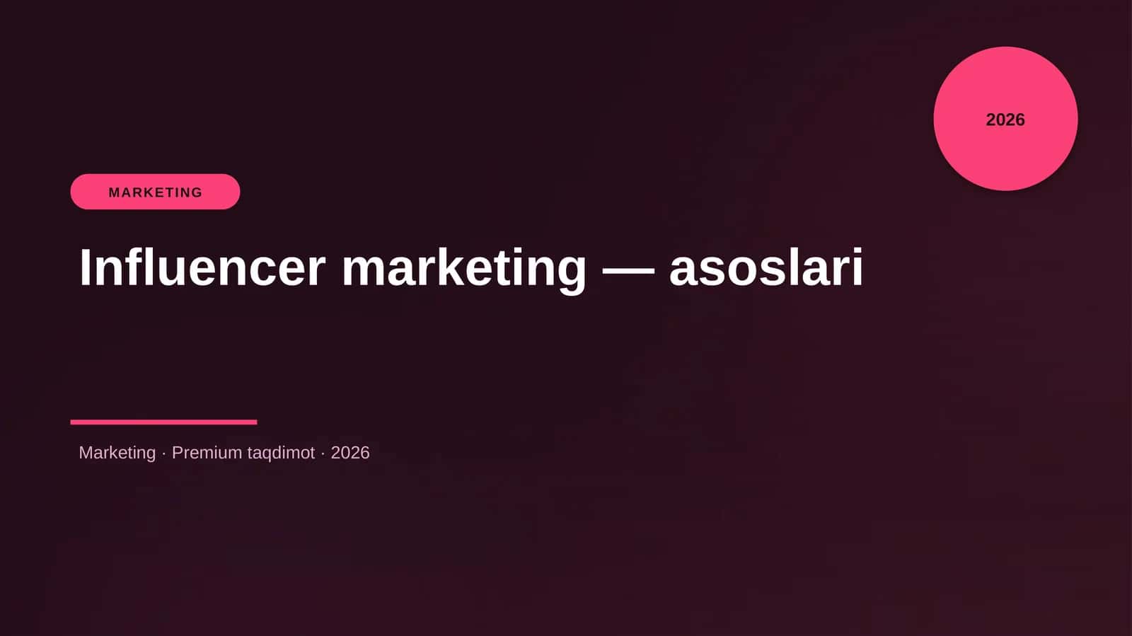Influencer marketing - asoslari