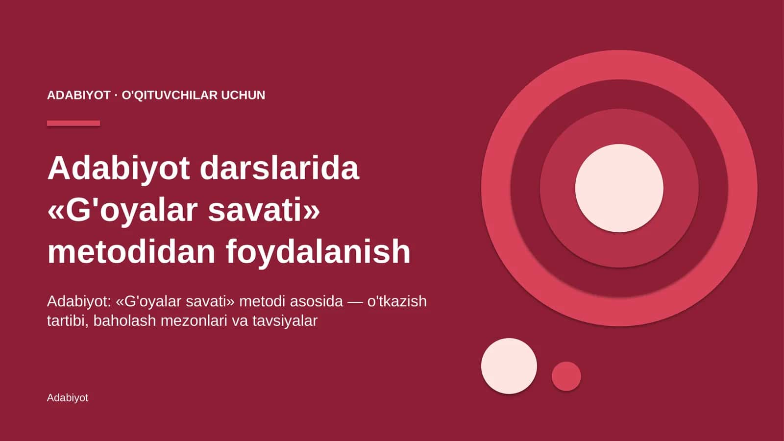 adabiyot darslarida g'oyalar savati metodidan foydalanish 4737