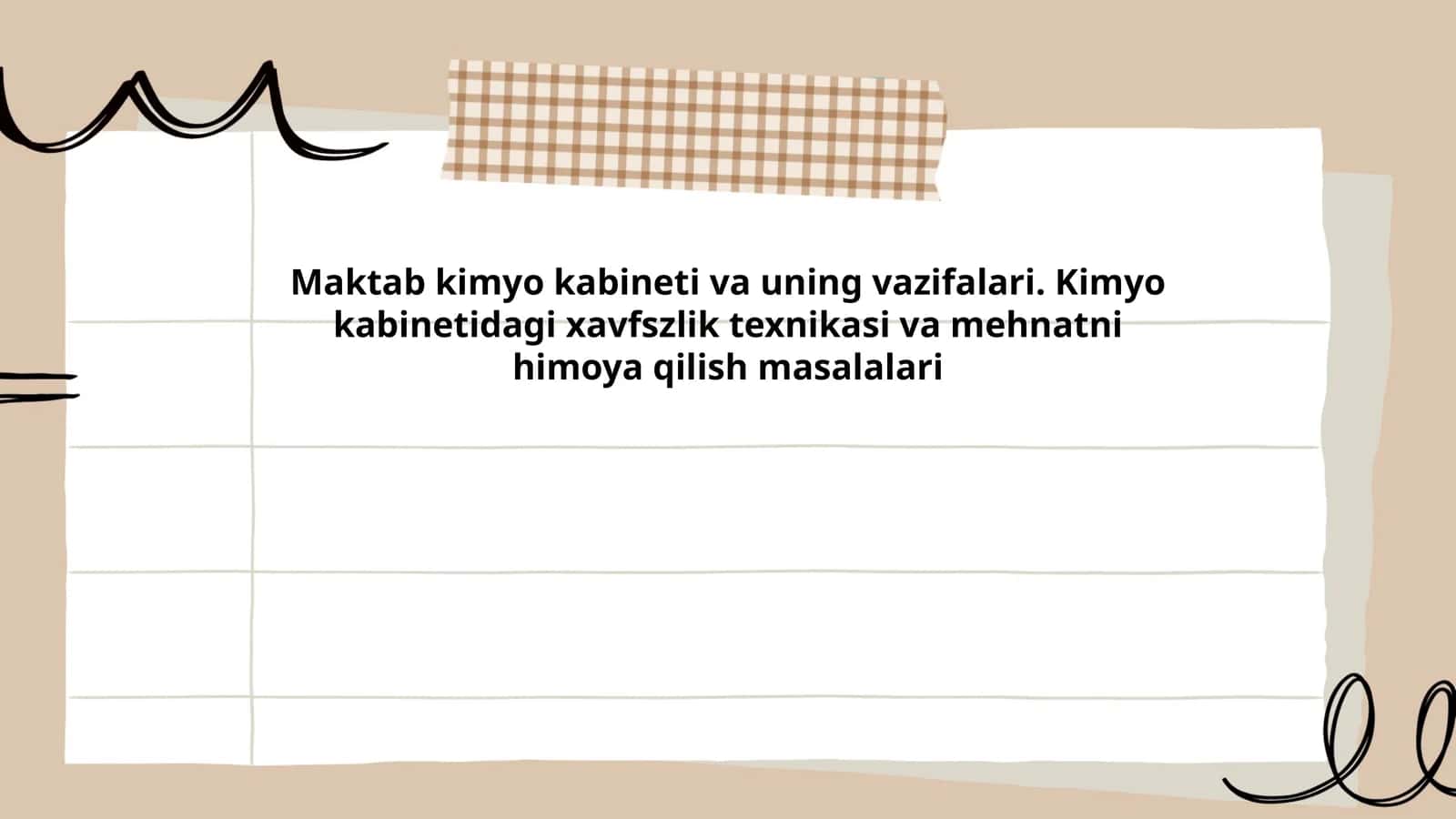 Maktab Kimyo Kabineti va Uning Vazifalari