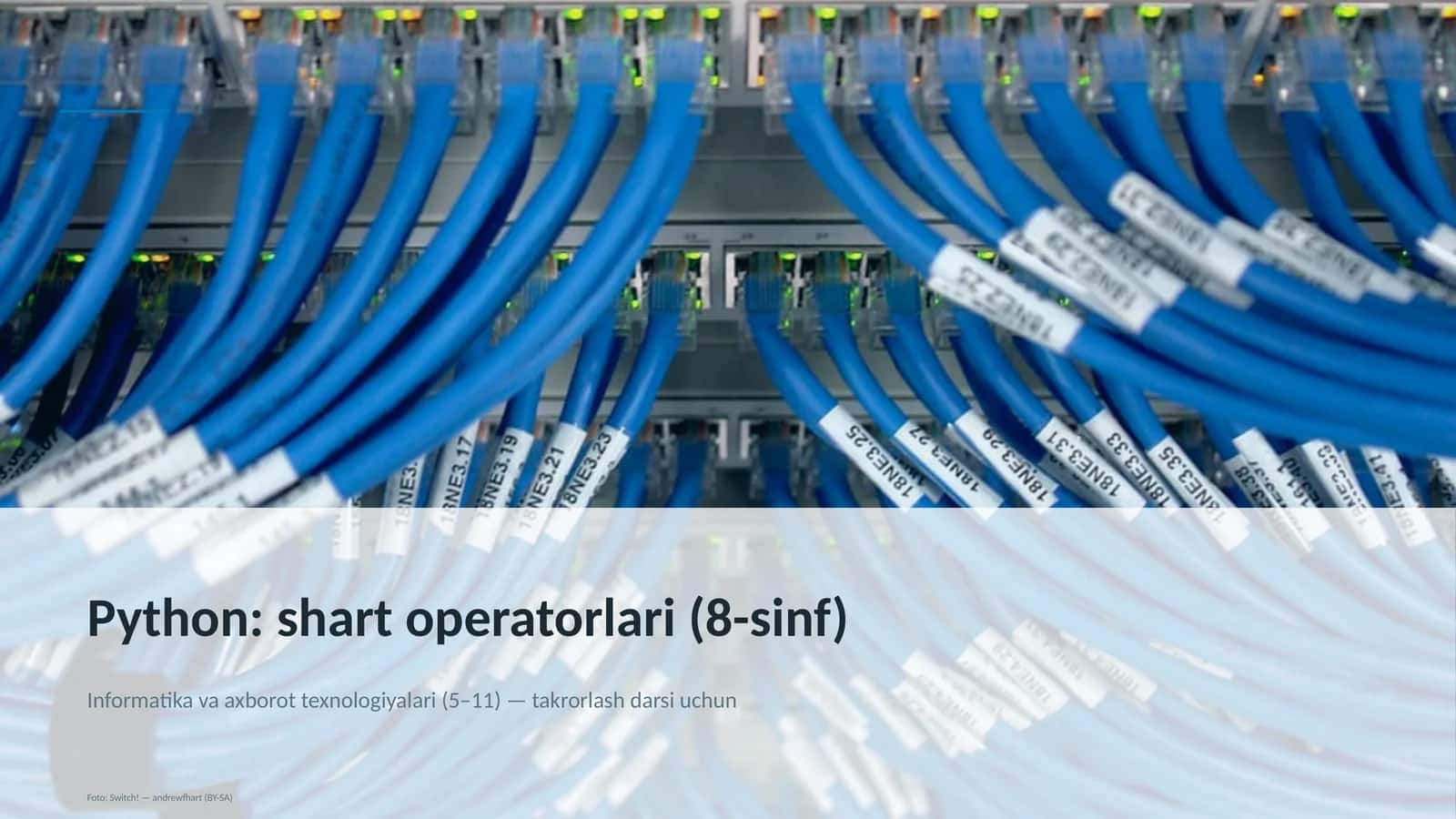 Python: shart operatorlari (8-sinf)