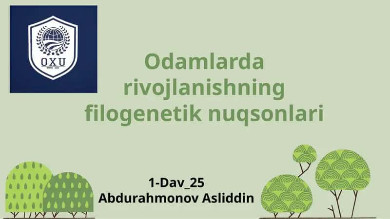 Odamlarda rivojlanishning filogenetik nuqsonlari