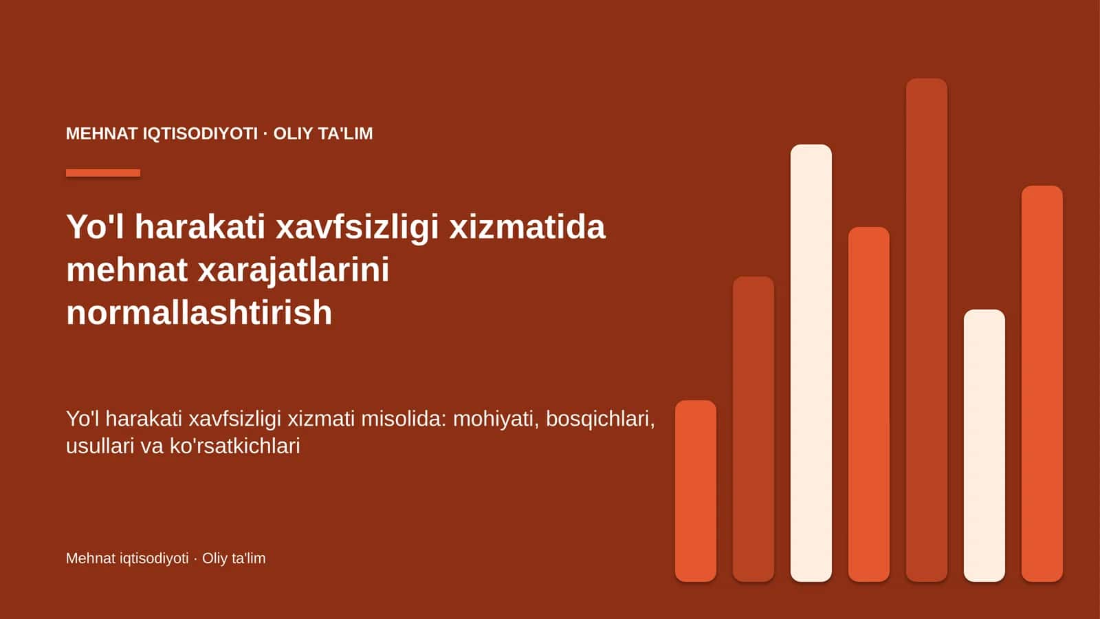 Yo'l harakati xavfsizligi xizmatida mehnat xarajatlarini normallashtirish