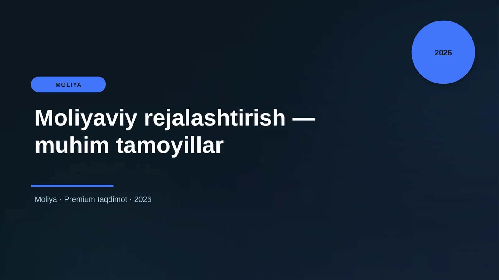 Moliyaviy rejalashtirish — muhim tamoyillar