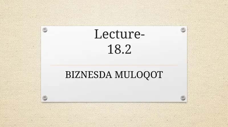 BIZNESDA MULOQOT