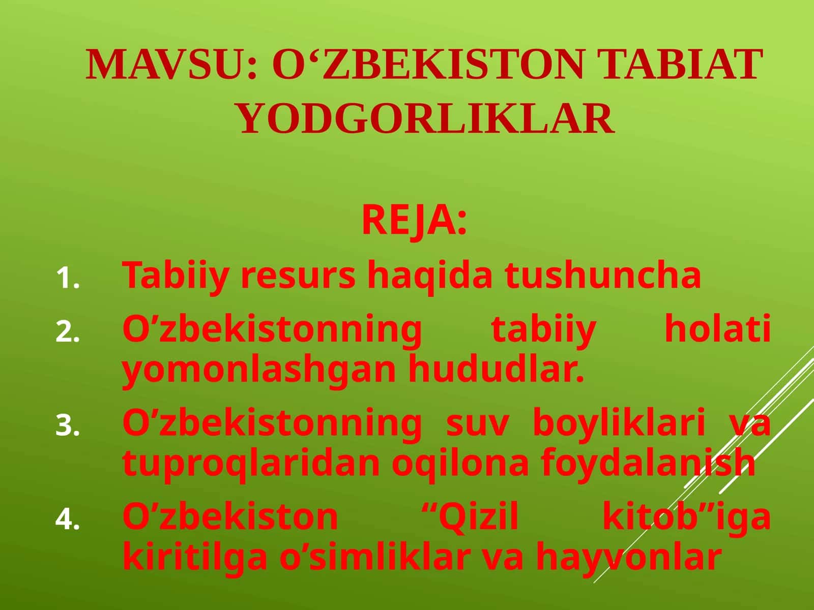 Oʻzbekiston tabiat yodgorliklar 1