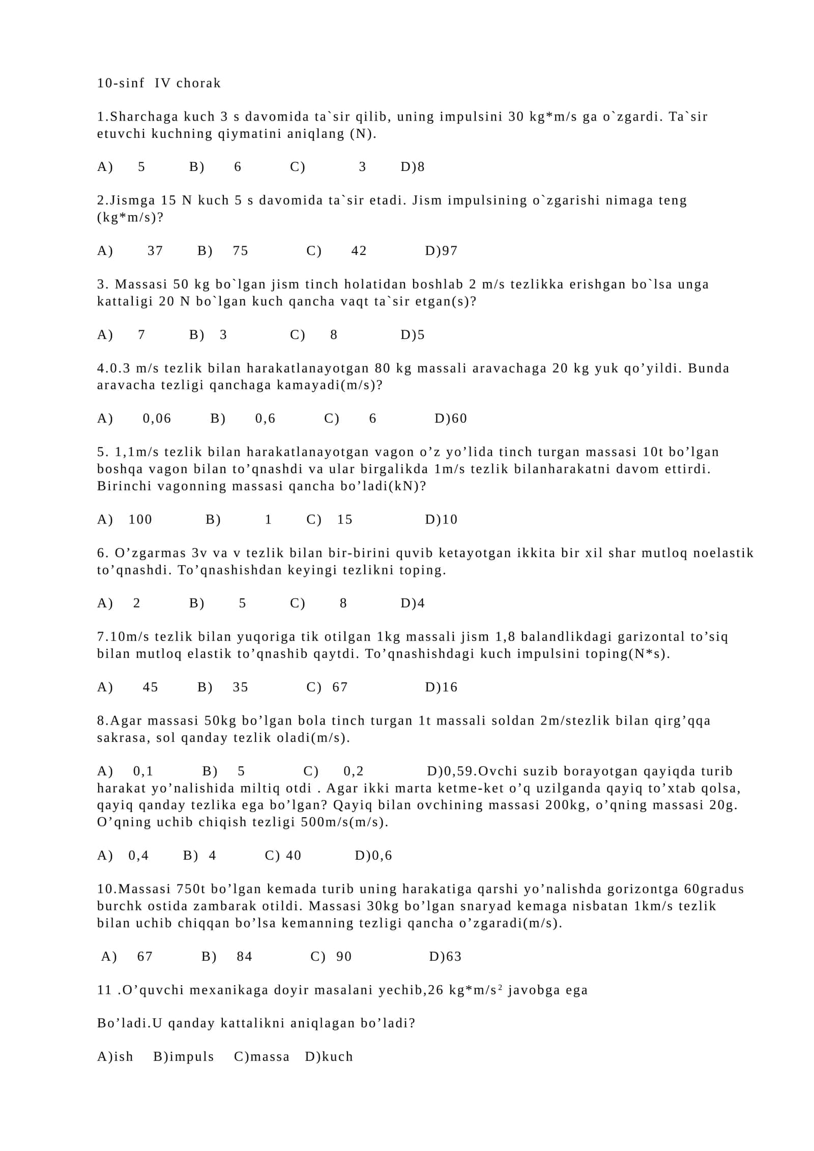 Fizika test