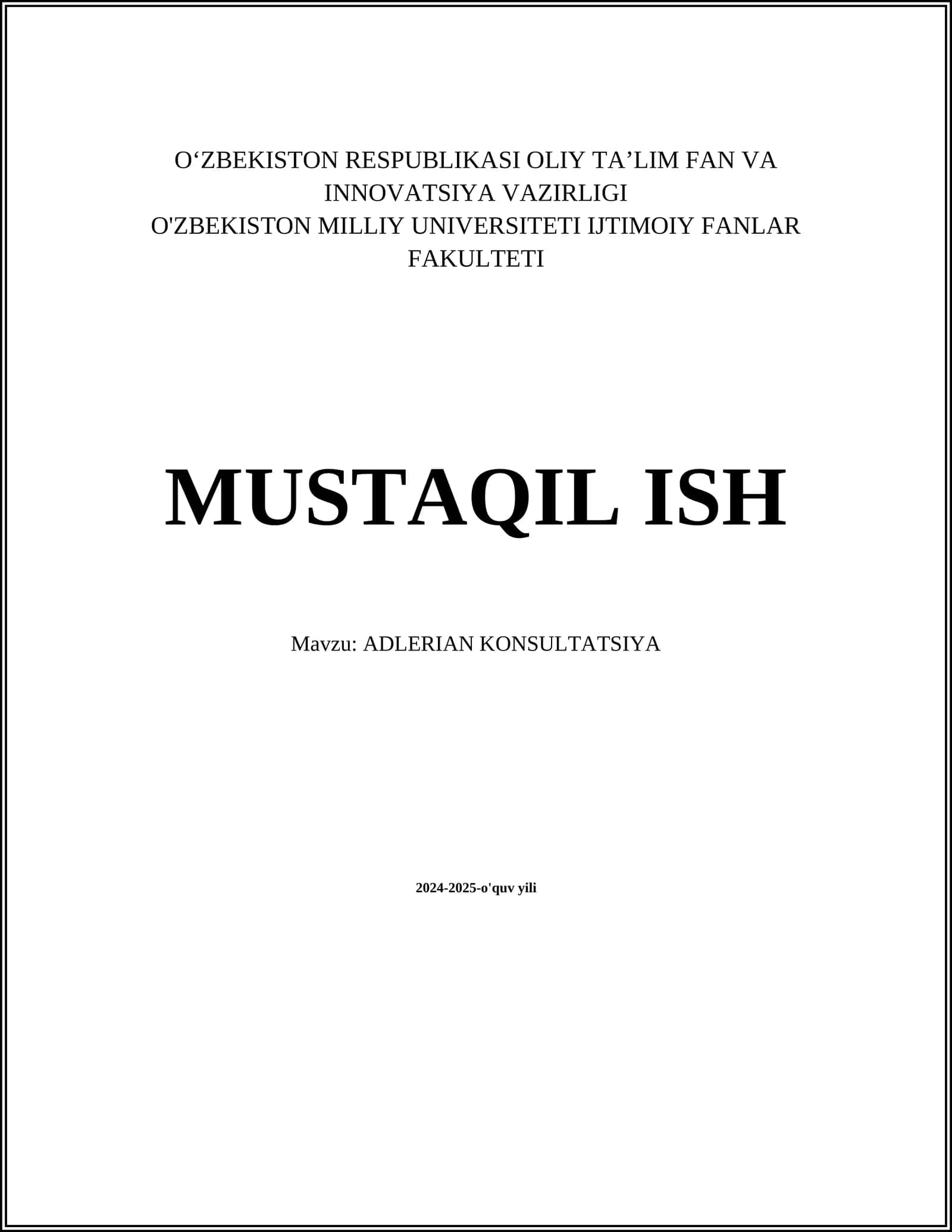 ADLERIAN KONSULTATSIYA