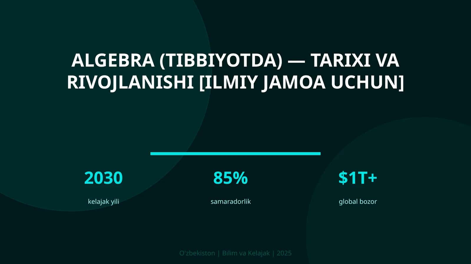 Algebra (Tibbiyotda) — Tarixi va Rivojlanishi [Ilmiy Jamoa Uchun]