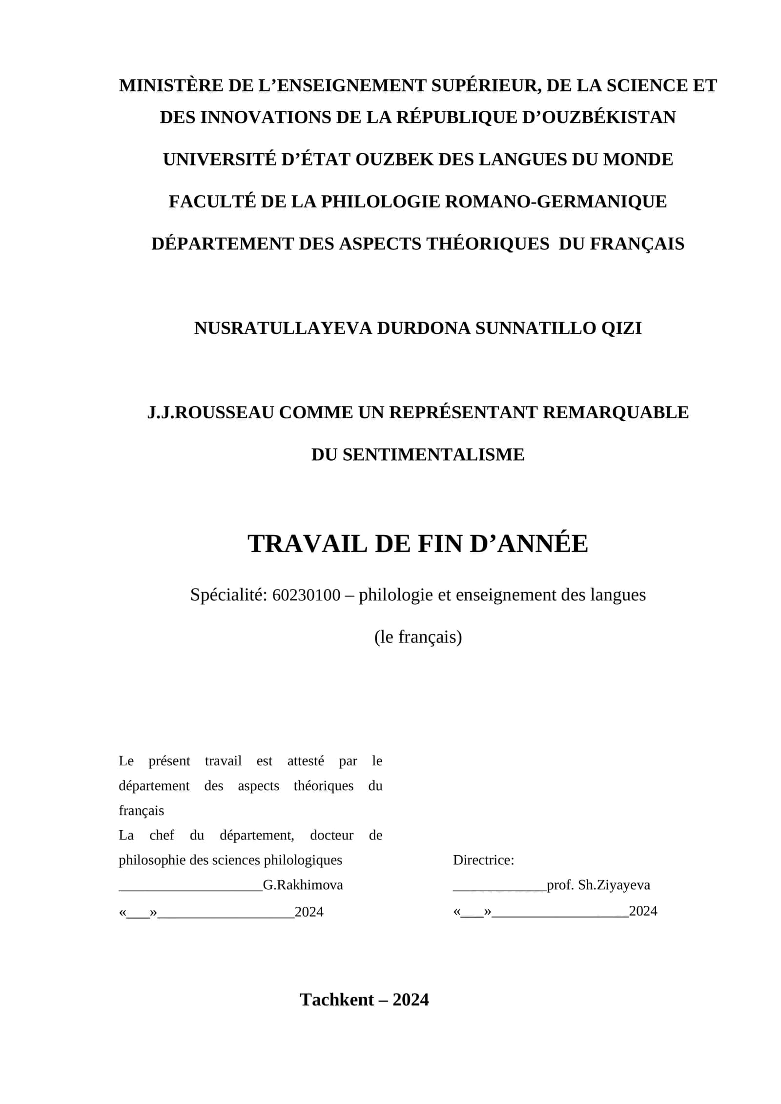 J.J.ROUSSEAU COMME UN REPRÉSENTANT REMARQUABLE DU SENTIMENTALISME