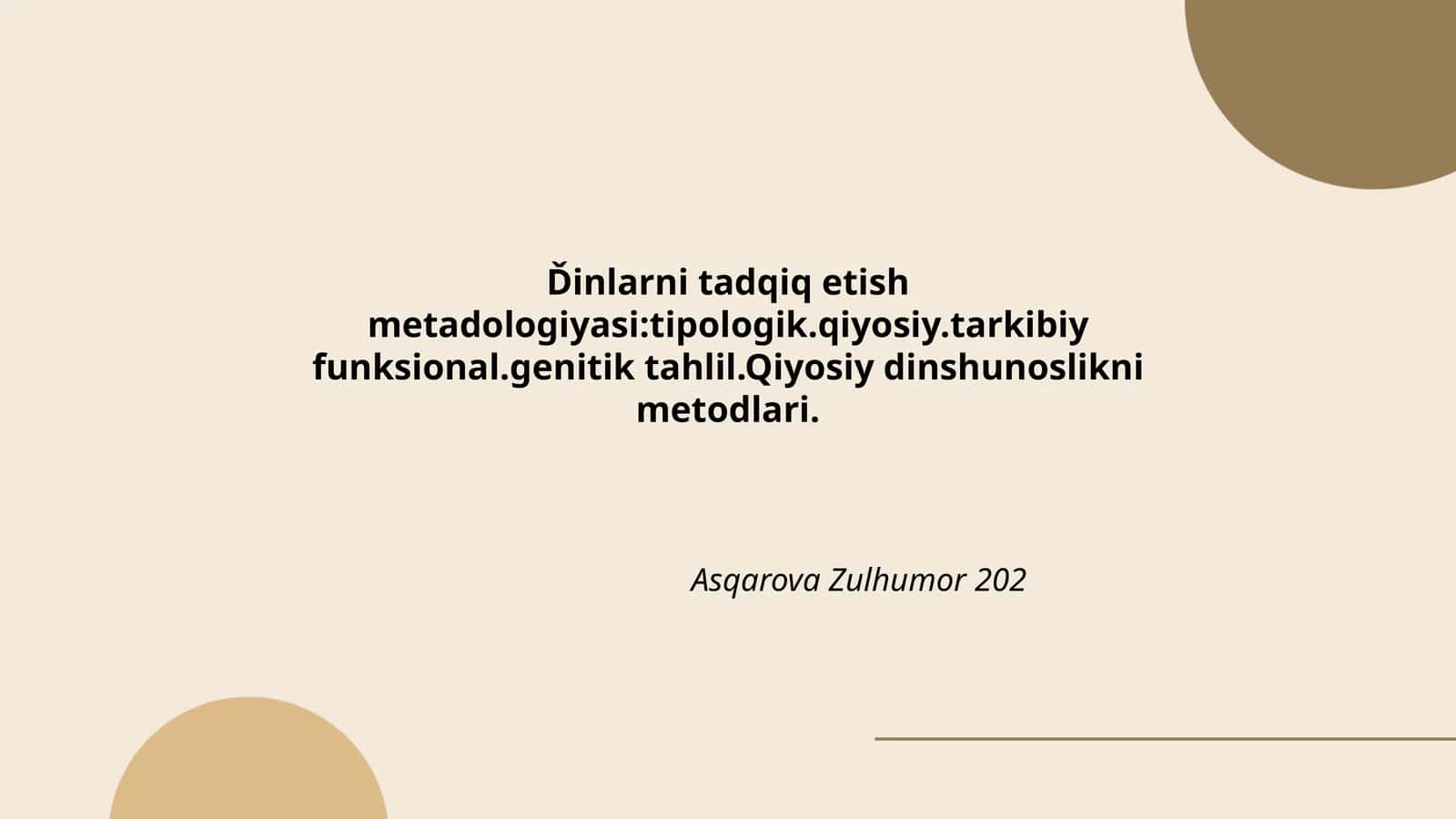 Dinlarni tadqiq etish metodologiyasi