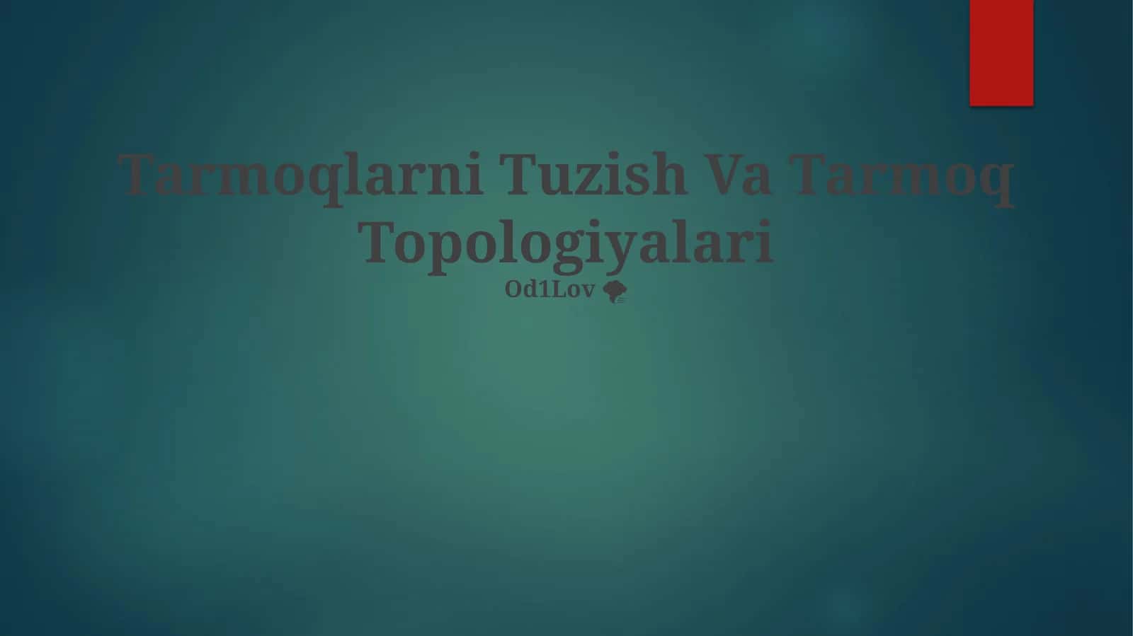 Tarmoqlarni Tuzish Va Tarmoq Topologiyalari