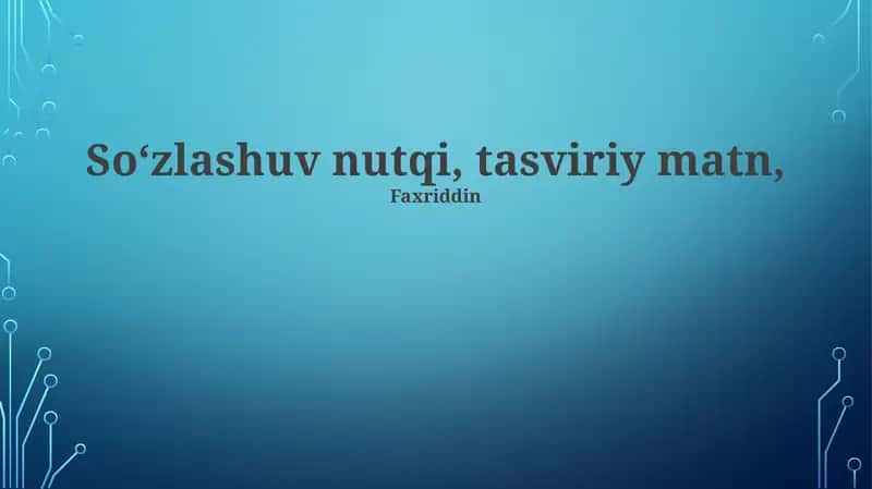Tasviriy Matn Uslublari