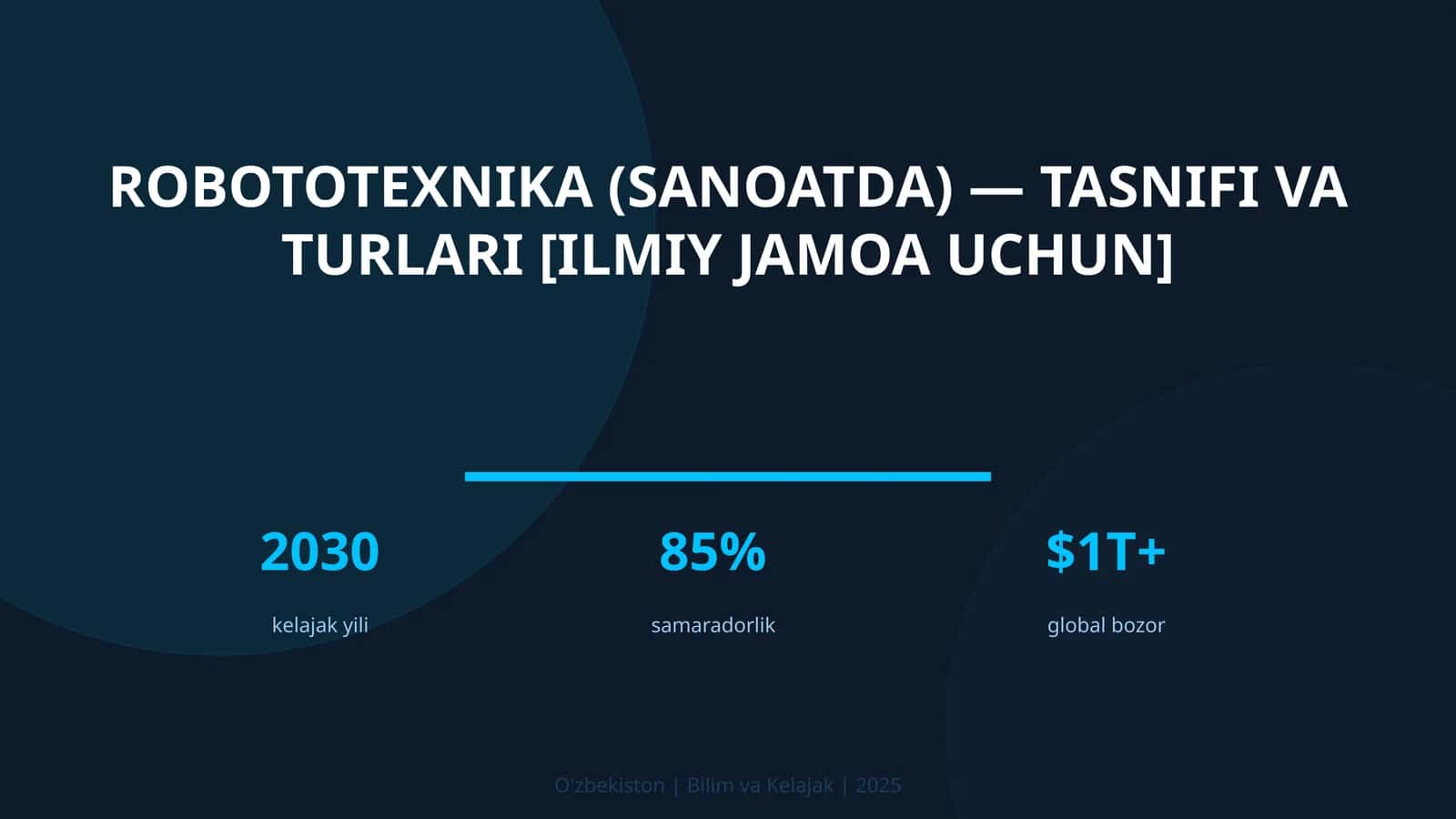Robototexnika (sanoatda) — tasnifi va turlari [ilmiy jamoa uchun]