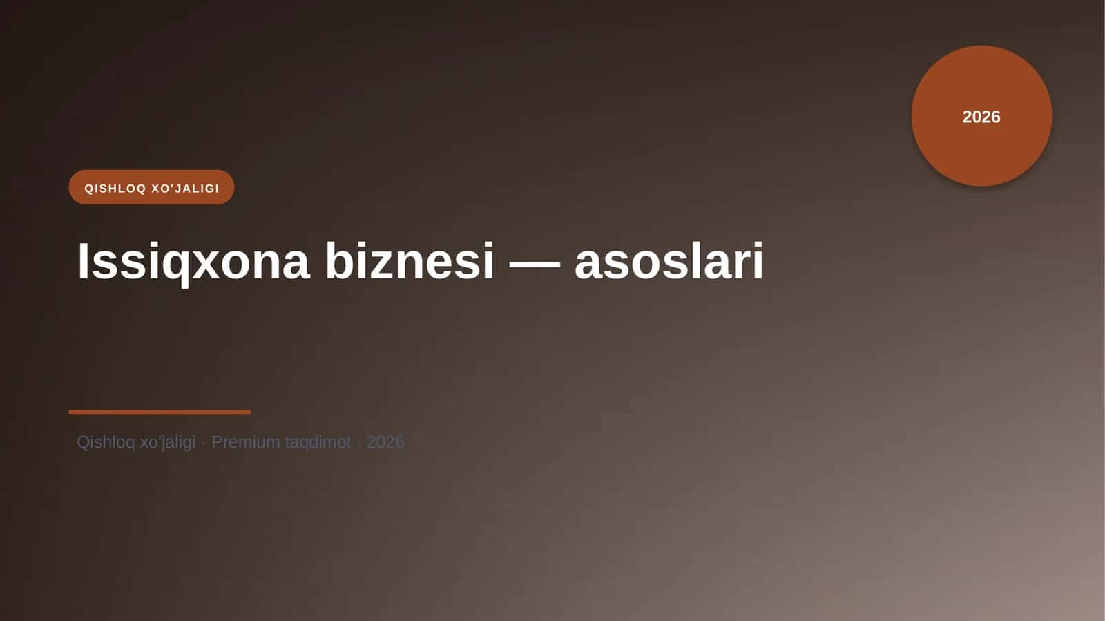 Issiqxona biznesi — asoslari